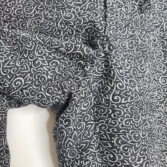 The Kooples Linen Blend Black Printed Fitted Jogger Trousers Size 48 - Picture 4 of 16